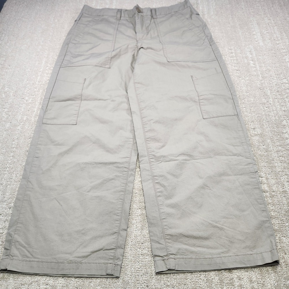 Agolde Pants Women 29 Daria Cargo Wide Leg Crop Utility Hi Rise Beige Stretch